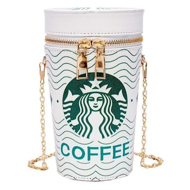 Popcorn Drink Cylinder Shoulder Bag &ndash; PU Leather Chain Crossbody Bucket Bag for Women, Stylish and Unique Personality Purse for Young Girls