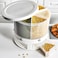 360&deg; Rotating 6-Grid Grain Dispenser &ndash; One-Click Food Dispenser with Rice Outlet, Round Multi-Grain Storage Tank, Airtight Grain Storage Container