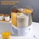 360&deg; Rotating 6-Grid Grain Dispenser &ndash; One-Click Food Dispenser with Rice Outlet, Round Multi-Grain Storage Tank, Airtight Grain Storage Container