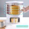 360&deg; Rotating 6-Grid Grain Dispenser &ndash; One-Click Food Dispenser with Rice Outlet, Round Multi-Grain Storage Tank, Airtight Grain Storage Container