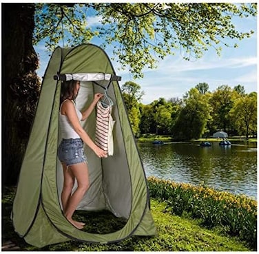 Pop-Up Privacy Tent &ndash; Instant Portable Outdoor Shower Tent, Camp Toilet, Changing Room &amp; Rain Shelter with Window &ndash; Foldable with Carry Bag