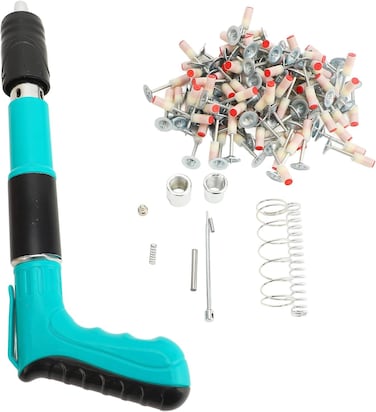 Nail Gun Kit with 100 Nails, 5-Speed Adjustable Mini Portable Nail Wall Fastening Tool, Compact Nail Shooting Machine for Home, Office, and DIY Projects
