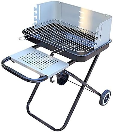 Portable Charcoal BBQ Grill   Outdoor Custom Steel Barbecue Grill with Adjustable 3-Level Heights   Compact Folding Design for Camping, Tailgating, Picnics