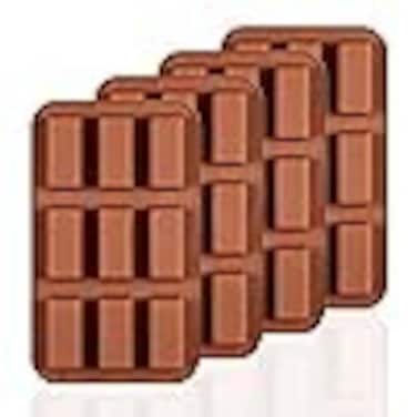 قوالب شوكولاتة سيليكون بحجم اللقمة مكونة من قطعتين، قوالب حلوى بأشكال صغيرة لحلوى الشوكولاتة والكراميل وألواح الحلوى   قوالب سيليكون عميقة غير لاصقة