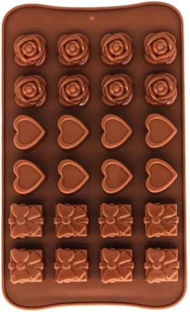 2-Piece Silicone Chocolate Mould Set &ndash; Non-Stick Molds for Chocolate, Candy, Jelly, and Ice Cubes   Perfect for Valentine&rsquo;s Day, Christmas, and Sweet Treats