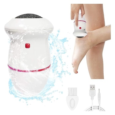Remover Electric Foot Grinder for Hard Skin, Professional Velvet-Smooth Pedicure Tools, Dual Charging Methods, Callus Remover for Soft Feet, White + Red
