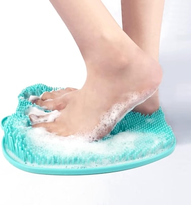 Shower Foot Scrubber and Massager &ndash; Anti-Slip Silicone Bristle Mat with Suction Cups for Shower Floor and Bathtub &ndash; Deep Cleansing, Exfoliation
