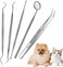 5Pcs Pet Tooth Scaler Cleaning Kit &ndash; Stainless Steel Tartar Remover, Dental Calculus &amp; Plaque Removal Tools for Dogs &amp; Cats, Professional Oral Care Kit
