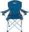 كرسي تخييم فاخر خفيف الوزن قابل للطي مع مساند ذراع مبطنة وحامل أكواب كرسي قوي ومريح للاستخدام في الهواء الطلق والتخييم والشاطئ والفناء، أزرق