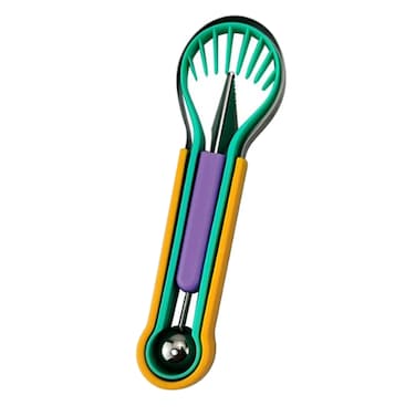 طقم مكون من قطعتين من قطاعة البطيخ ومغرفة تقطيع البطيخ - أداة نحت جديدة لعام 2024 لتشكيل البطيخ والشمام وأشكال الفاكهة