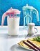 Trendy Mixer Pitcher Shaker - 2.2L Hand Mixer Jug for Eggs, Cream, Milkshakes, Coffee, Tea, Buttermilk &amp; Lassi   Clear Plastic with Multi-Color Lid   Kitchen Tool