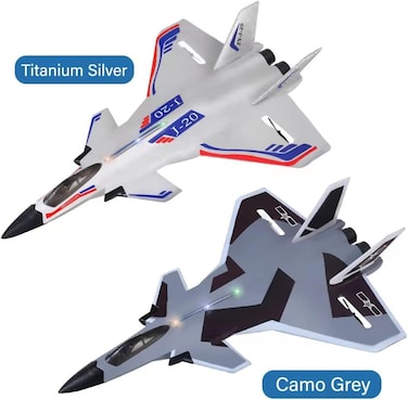 طائرة مقاتلة J-20 تعمل بالتحكم عن بعد - طائرة نفاثة تعمل بالتحكم عن بعد بتردد 2.4 جيجا هرتز مع أضواء LED، سهلة الطيران للأطفال من سن 8 إلى 14 عامًا، أفضل هدية طائرة للبالغين وعشاق الطيران