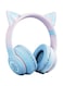 سماعات رأس بلوتوث للأطفال على شكل أذن قطة للبنات - سماعة ألعاب سلكية ولاسلكية قابلة للطي مع ميكروفون وعصابة رأس قابلة للتعديل، مناسبة للمراهقين والأطفال الصغار