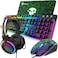 Wired Gaming Keyboard and Mouse Combo with Gaming Mouse Pad &amp; Headset &ndash; 4-in-1 LED RGB Ergonomic Gaming Set for PC