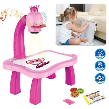 Child Smart Projector Table &ndash; Educational Drawing Playset for Toddlers, Interactive Toy for Kids Age 3+   Fun Learning Projector Toy for Boys &amp; Girls