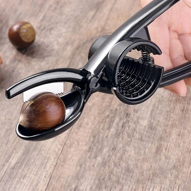 كسارة البندق 2 في 1 من الفولاذ المقاوم للصدأ - أداة لتقشير اللوز والجوز والفواكه المجففة، كماشة ذات مشبك قوي، أدوات المطبخ