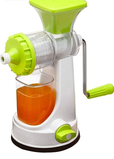 عصارة يدوية بلاستيكية - عصارة فواكه وخضروات يدوية بمقبض فولاذي   عصارة صغيرة الحجم للعصائر الطازجة والعصائر المخفوقة والمزيد   متينة وسهلة الاستخدام