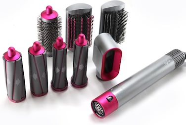Dyson Airwrap Styler Complete - Nickel/Fuchsia, All-in-One Hair Styler for Curls, Waves, Smooth Finish &amp; Volume, Multi-Functional Styling Tool
