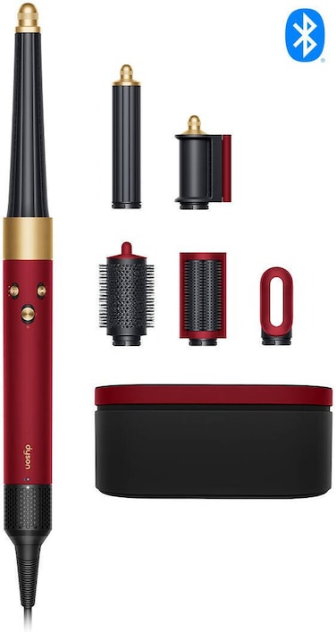 مجفف الشعر Dyson Airwrap™ i.d. متعدد الاستخدامات ومكواة فرد الشعر وتنعيمه HS08 - مزود بتقنية البلوتوث - تصفيف الشعر المتقدم (برونزي فراولة/وردي خدود)