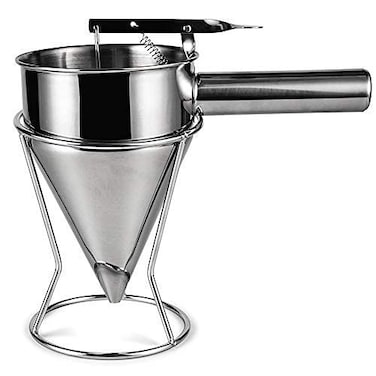 Stainless Steel Piston Funnel with Stand - Multi-Use Confectionery Funnel