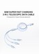 3.5A Multi Charging Cable, 3-in-1 Retractable USB Fast Charger (1.2m) &ndash; Universal Adapter with Type-C, Micro USB &amp; IP Ports for Fast Charging &amp; Data Transfer
