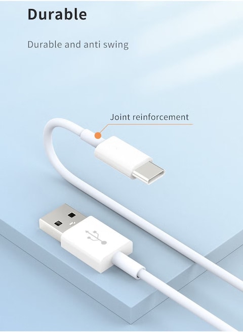 USB A to Micro USB Cable, 1M (3.3ft) Fast Charging &amp; Data Sync Cord, Durable Anti-Swing Wire for Android Phones, Tablets, PS4 Controllers, Cameras (White)
