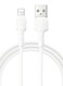 USB A to Lightning Cable - 2.4A Fast Charging &amp; Data Sync Cord for iPhone, iPad, and iPod, 1M White, Durable &amp; High-Speed Lightning Cable for Apple Devices
