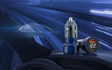 PD 45W Car Charger - Fast Charging 3A Dual Port Car Power Adapter for iPhone, Samsung, Android, iPad, Galaxy, Huawei, Xiaomi, Apple Watch