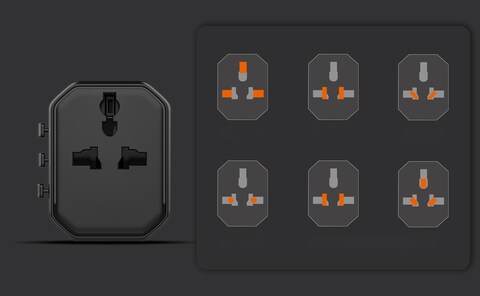 محول شاحن حائط بمنفذين USB - 2 منفذ USB، شحن سريع، خرج 2.4 أمبير، تصميم صغير الحجم، متوافق مع iPhone وiPad وSamsung وAndroid - أسود