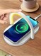 3-in-1 Table Lamp with Wireless Charger, 15W Quick Wireless Charging, Dimmable LED Bedside Night Light, Phone Kickstand &amp; Foldable Design (White)
