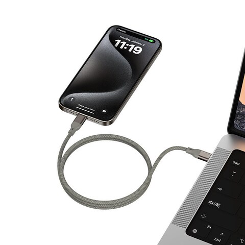 65W Magnetic Type-C to Type-C Fast Charging Cable  100CM Nylon Braided USB-C Cord with Strong Magnetic Connector, PD Quick Charge for MacBook, iPad, Samsung