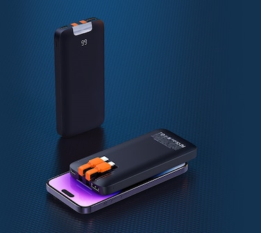 Intelligent Dual Charging Power Bank 10000mAh - Shadow Mobile Power Bank with Dual USB Ports, Fast Charging, and Smart Charging Technology