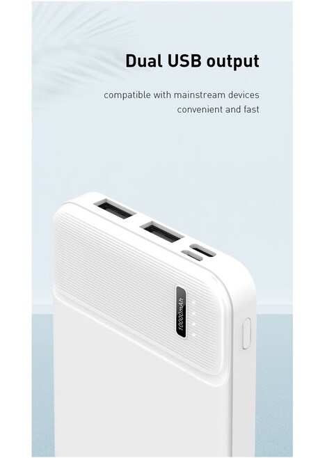 بنك طاقة 10000 مللي أمبير في الساعة - مدخل/مخرج ثنائي الاتجاه USB Type-C، منافذ متعددة، شحن سريع، اشترِ واحدًا واحصل على 2 كابل شحن مجاني، بطارية خارجية محمولة
