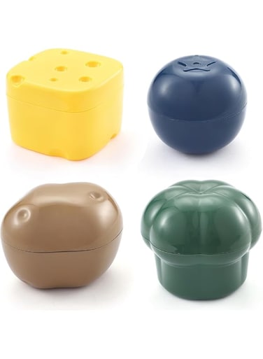 SYOSI 4 PCS Fruit and Vegetable Shaped Food Saver Storage Containers Holder Refrigerator Vegetable Crisper Reusable Refrigerator Box Storage Bowls Saver Blueberries Broccoli Cheese Potatoe
