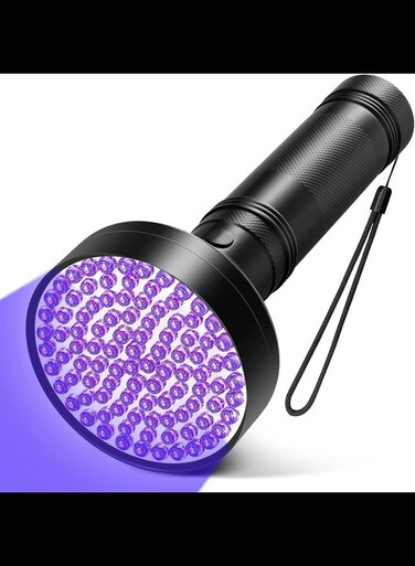 UV Torch Light, 100 LED Black Light UV Flashlight Ultraviolet Torch Pet Urine Stain Detector, Super Bright Blacklight Detector for Pet Stains, Carpet, Floor