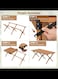 Folding Picnic Table, Roll-Up Aluminum Camping Table with Wood Grain, Portable Low Height Beach Table with Carry Bag for Camping, Picnic, BBQ &amp; Hiking, Easy Assembly