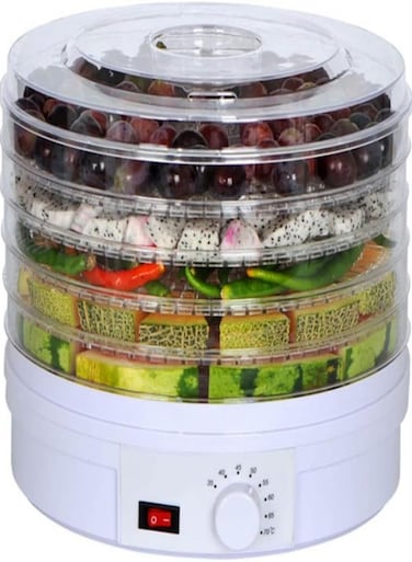 Food Dehydrator 350W 5-Layer Dried Fruit Dehydrator Machine 35-70&deg; Celsius Fruit Food Dryer with Five Floors for Fruit, Lemon Slices, Beef Jerky