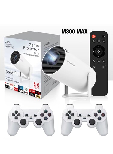 Max game Projector 4K Android 11 WiFi 120 ANSI BT5.0 600P Home Cinema Outdoor Portable Projetor for home game player