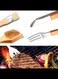Steel Wooden Handle BBQ Tools For Birthday Presents, for Men Dad Women