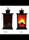 Radiotronics Small Cozy Fireplace Lantern Traditional Realistic Log Wood Burning Flame Effect Ligh LED Charcoal Style Table LampFor Indoor & Outdoor Use