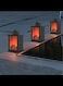 Radiotronics Small Cozy Fireplace Lantern Traditional Realistic Log Wood Burning Flame Effect Ligh LED Charcoal Style Table LampFor Indoor & Outdoor Use