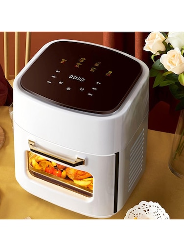 15L Air Fryer Oven, 1400W Electric Air Fryer, Family Rotisserie Oven with Digital LCD Touch Screen,6-in-1 Presets for Baking, Roasting, Dehydrating
