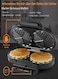 Waffle iron for cake, 1200 W waffles waffle iron, two, double non-stick coating, waffle maker, waffle iron for classic heart waffles, black