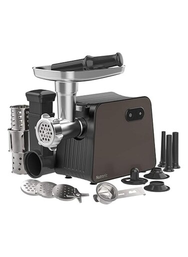 Radiotronics Electric Meat Grinder with 3 Size Sausage Stuffer Tubes & a Kubbe Kit, 2200W Meat Grinder for Home Use, 5.5LBS/Min Meat Mincer