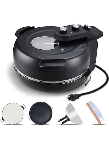 16" Large Pizza Oven with Pizza Stone &amp; Grill Pan, Portable Indoor Pizza Oven Countertop, Pizza Maker Machine for Home, Electric Portable Pizza Oven