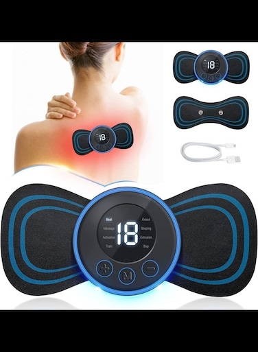 Portable Whole Body Massager, Dual Neck Back Massager for Intense Pain Relief, Portable Mini Massager for Neck Back Waist Arms Legs Aches