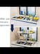 Kitchen Rack, 201 Stainless Steel Kitchen Sink Drain Rack Dish Rack 84 * 31.8 * 50.3cm With 5 Hooks.