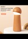 LED Wooden Night Light,Smart Voice Control Light Desk Lamp USB Rechargeable(Beech Wood)