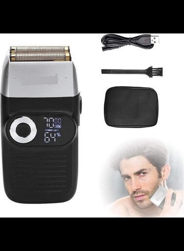 Electric Shaver for Men, Rechargeable Electric Razor, Precision Razor, USB Connection, Quick Charge, LED Liquid Crystal Screen, Dry Shaver, Electric Shaver