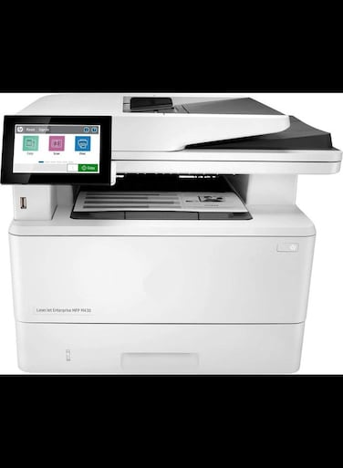All-in-One Wired Monochrome Laser Printer, White - Print Scan Copy Fax, Auto Duplex Printing, 50-Sheet ADF